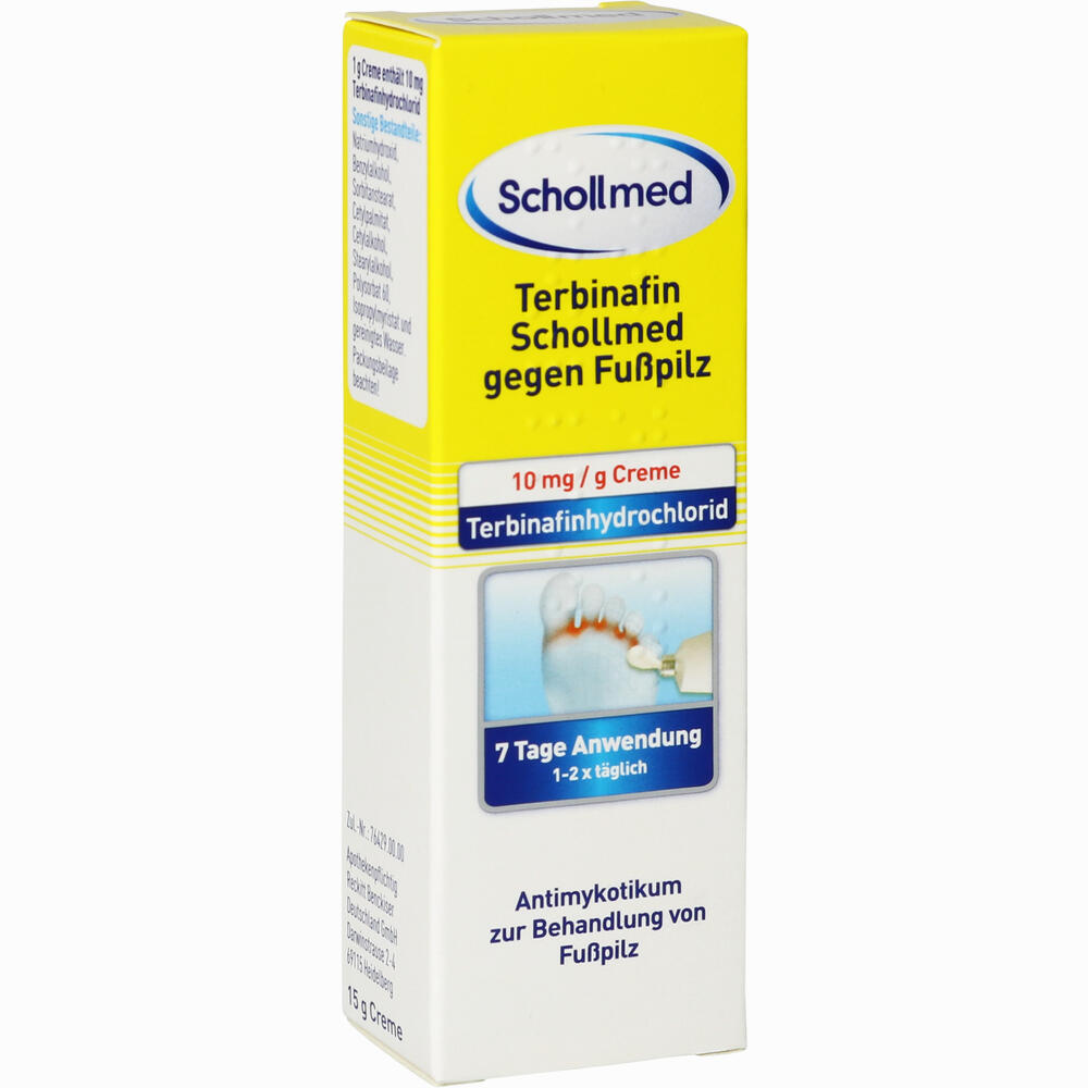Terbinafin Schollmed gegen und Inhaltsstoffe Creme 10mg/g » Fußpilz Informationen