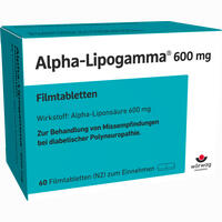 Alpha- Lipogamma 600mg Filmtabletten  WÃ¶rwag Pharma GmbH & Co. KG 100 Stück - ab 19,47 €