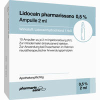 Lidocain Pharmarissano Ampulle 0. 5% 2ml 10 x 2 ml - ab 6,83 €