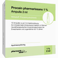 Procain Pharmarissano Ampulle 1% 2ml 10 x 2 ml - ab 5,70 €