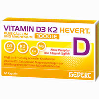 Vitamin D3 K2 Hevert+ Calcium und Magnesium 1000 Ie 60 Stück - ab 9,48 €