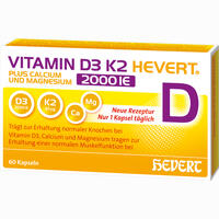 Vitamin D3 K2 Hevert+ Calcium und Magnesium 2000 Ie 60 Stück - ab 12,52 €