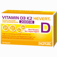 Vitamin D3 K2 Hevert+ Calcium und Magnesium 2000 Ie 60 Stück - ab 12,52 €